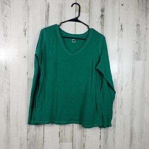 3/$15 Jcp basic green long sleeve shirt women's size XL